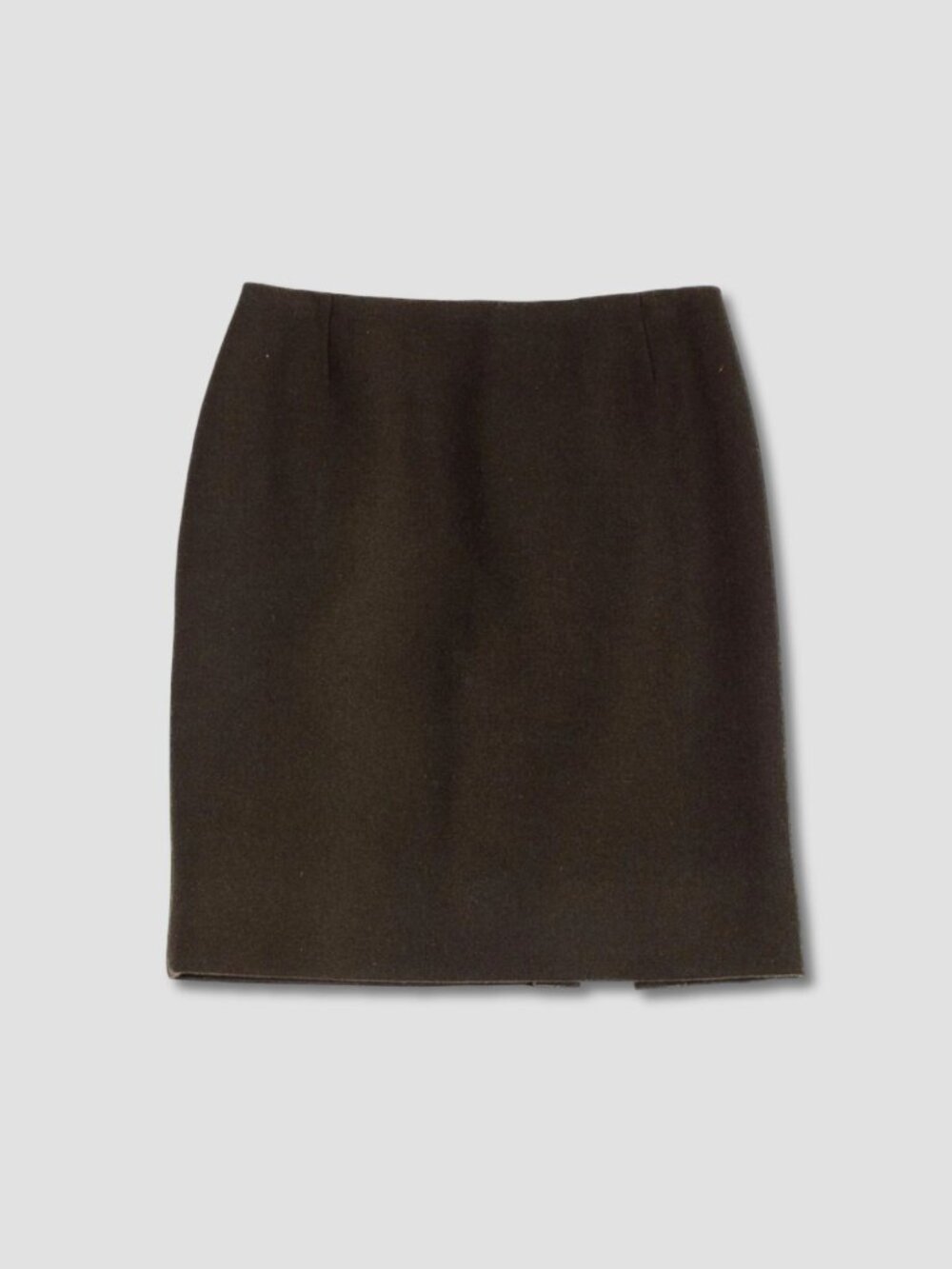 PRADA DARK GREEN WOOL MINI SKIRTS